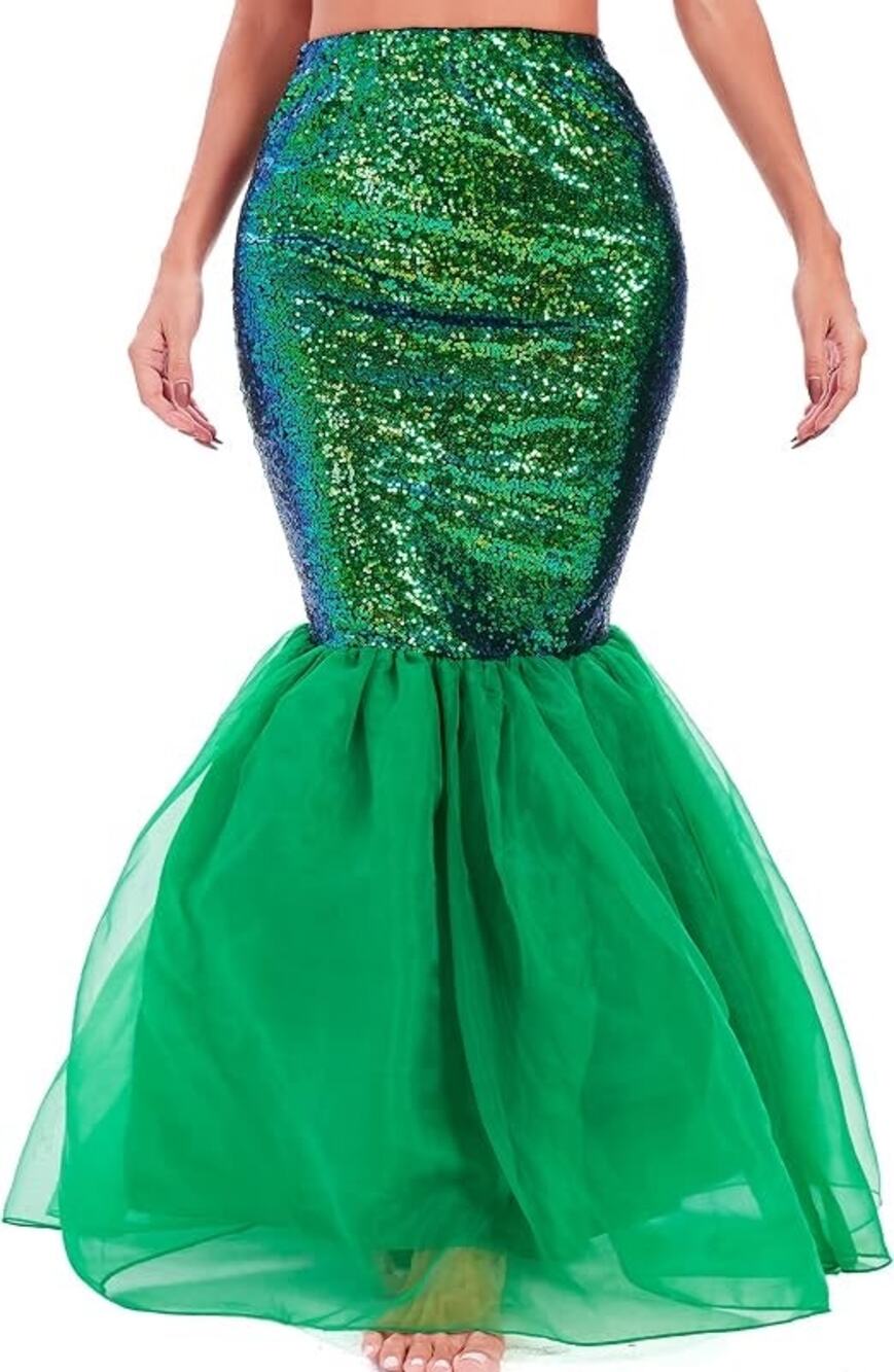 Mermaid Green Blue Sequin Skirt Costume Women's 2XL NEW NWT